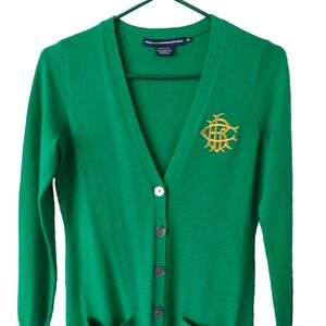 Ralph Lauren Sport Sweater Womens Size XS Merino Wool Cardigan Green Button up